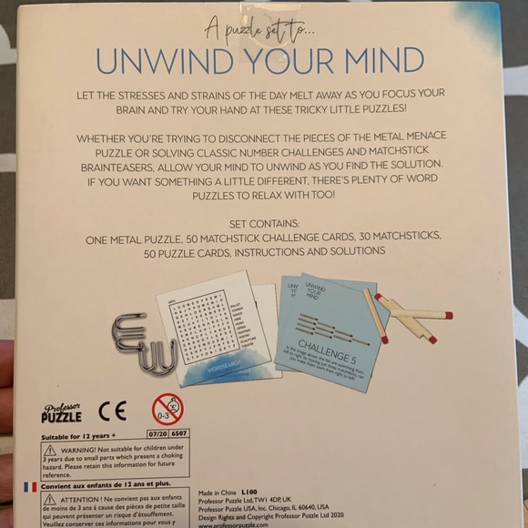 🦩Unwind Your Mind puzzle cards, metal puzzle and matchstick challenge - Picture 2 of 4